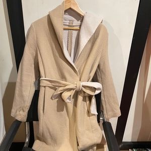 Japanese designed cashmere blend double face driver coat